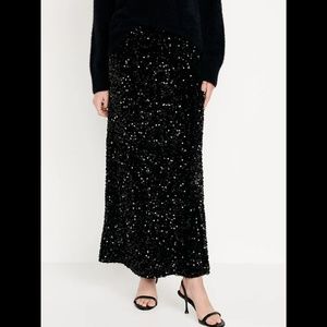 Old Navy Sequin A-Line Maxi Skirt